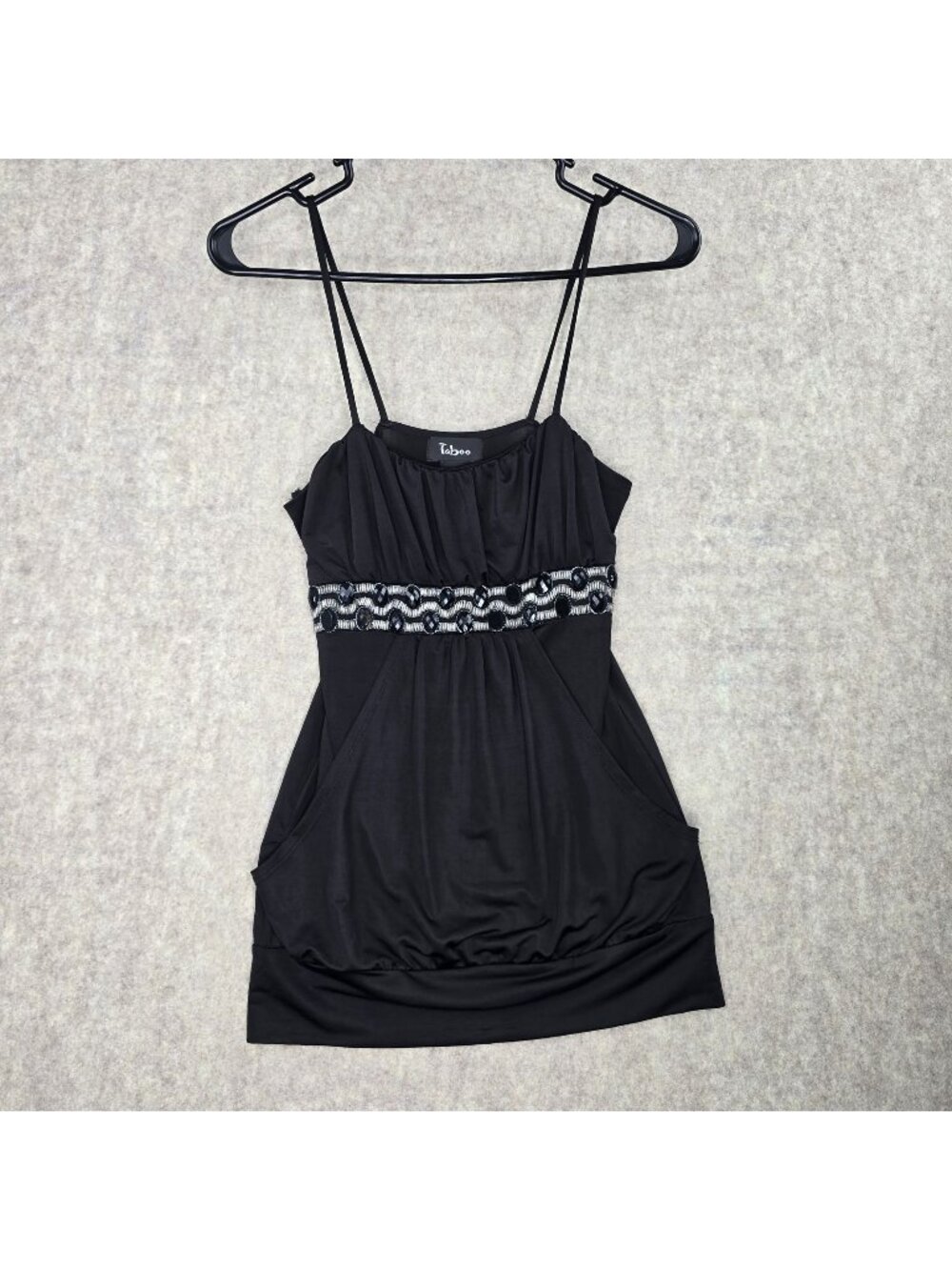 Taboo Womens Black Embellished Sleeveless Mini Dress Size S Polyester/Spandex